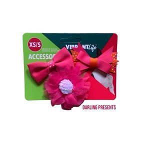 Vibrant Life Bow Accessories Dog Color Pink Size XS/S
